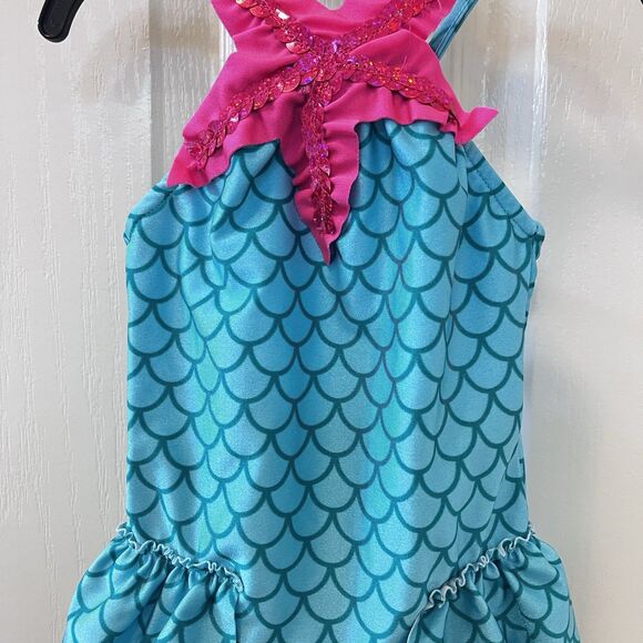 Love U Lots Mermaid One Piece Swimsuit UPF 50+ Girls Size 24 Months - Picture 3 of 10